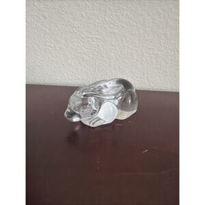 Vintage Princess House pets 24% lead crystal laying bunny rabbit Figurine
